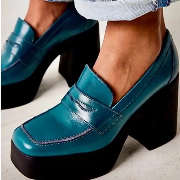 🌸FREE PEOPLE🌸 Zoe Platform Loafer in Jade Size: 36 - Picture 3 of 11